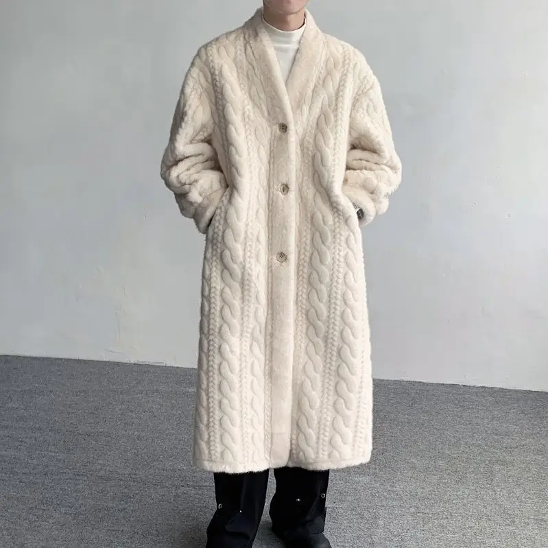 Autumn Winter Warm V-neck Long Overcoat Fashion Men's Loose Casual High Street Personality Windbreakers Men Tops Male Clothes
Autumn Winter Warm V-neck Long Overcoat Fashion Men's Loose Casual High Street Personality Windbreakers Men Tops Male Clothes