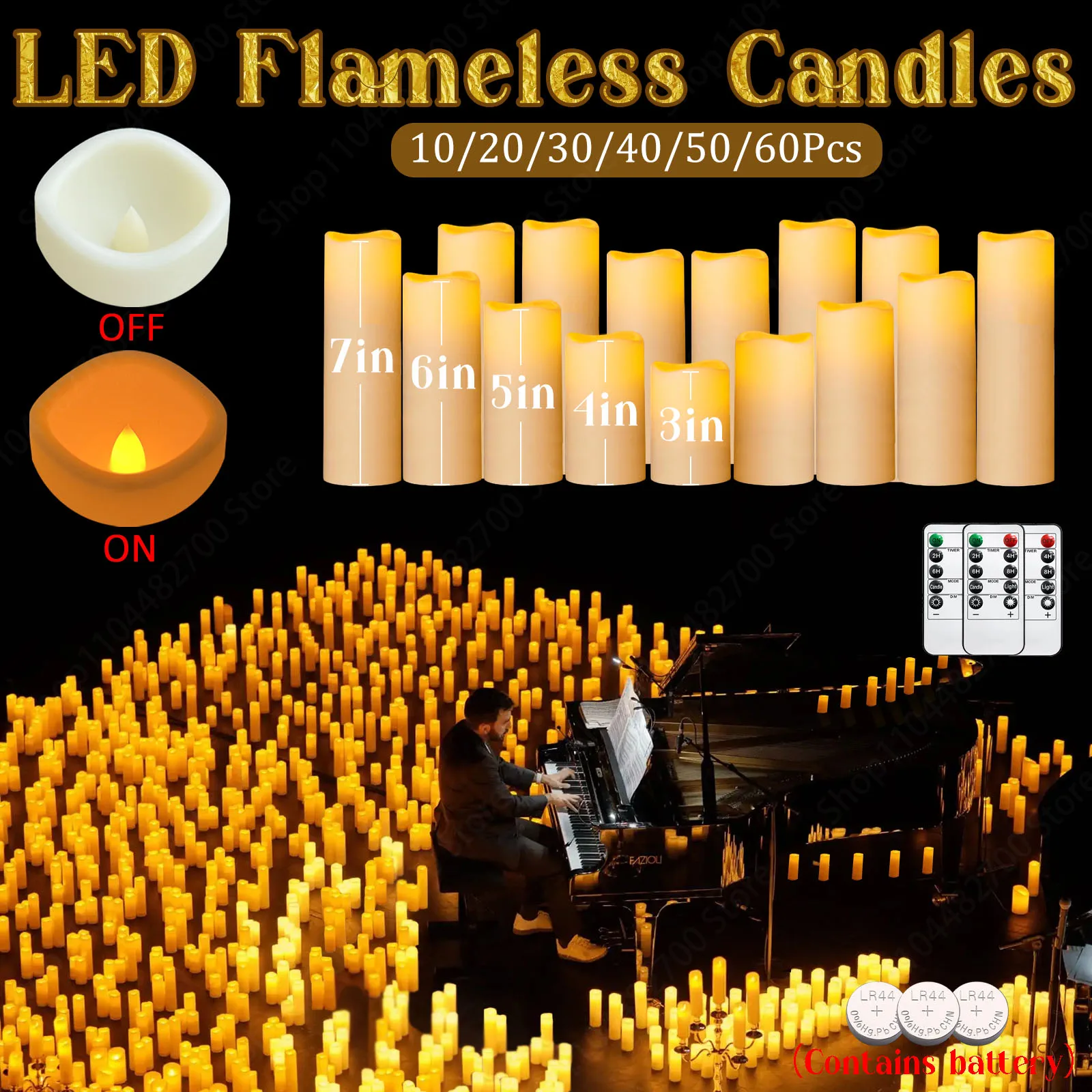 10-60Pcs LED Candles Flicking Candles Flameless Candles Artifical Candles 3-7inch Wedding Candles Candlelight Concert Decor
10-60Pcs LED Candles Flicking Candles Flameless Candles Artifical Candles 3-7inch Wedding Candles Candlelight Concert Decor