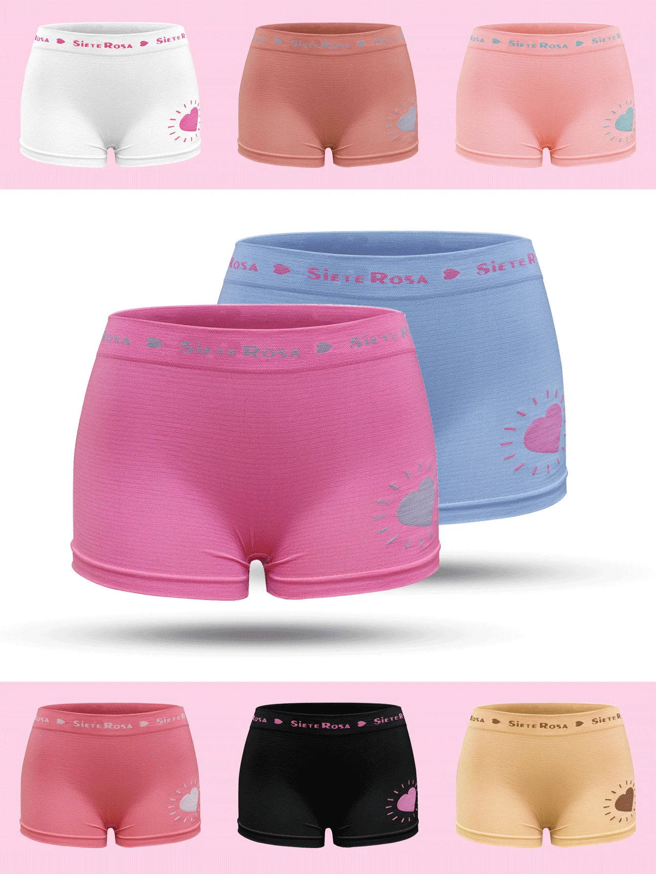 8pcs Women Heart Print Boy Shorts, Comfy Seamless Polyester Breathable Stretchy Intimates Panties Women's Underwear
8pcs Women Heart Print Boy Shorts, Comfy Seamless Polyester Breathable Stretchy Intimates Panties Women's Underwear