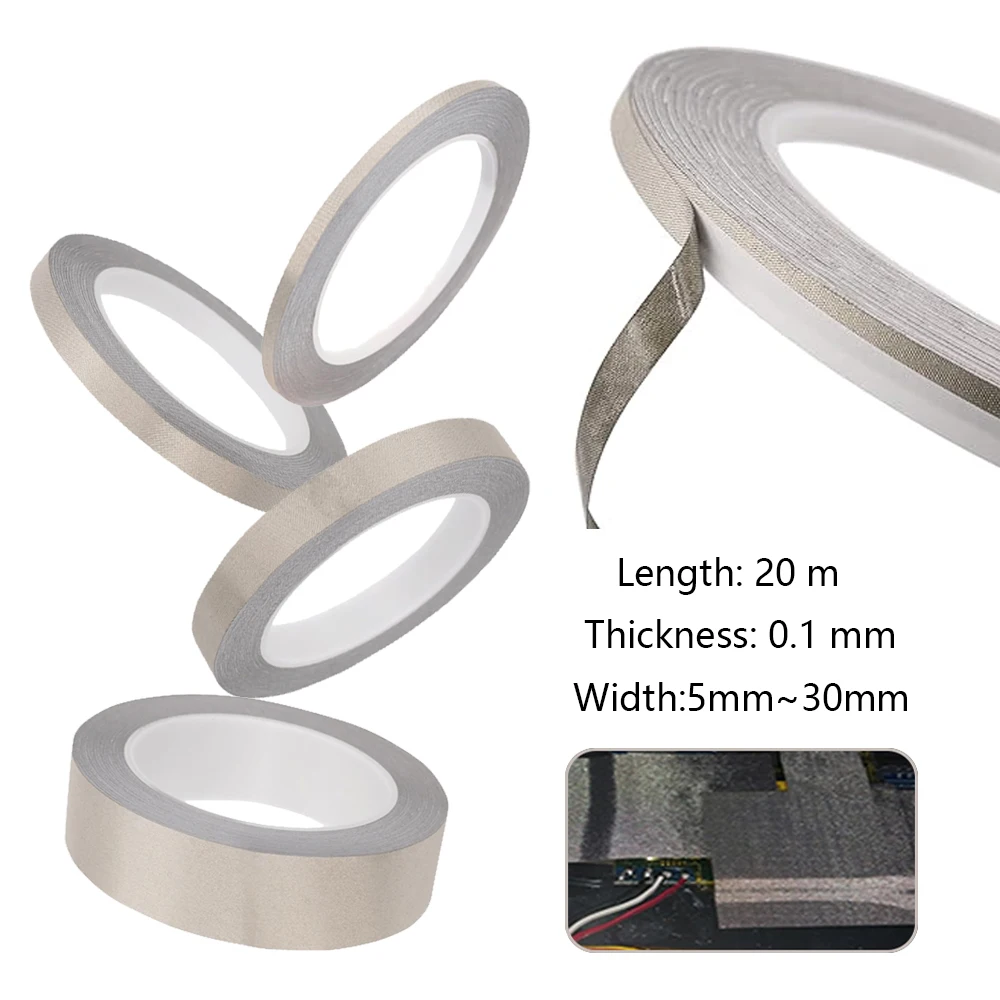 1pcs 20M Tape Double Conductive Fabric Tape 5mm~50mm Width Single-Sided Laptop Cellphone LCD EMI Shielding Adhesive Tape 
1pcs 20M Tape Double Conductive Fabric Tape 5mm~50mm Width Single-Sided Laptop Cellphone LCD EMI Shielding Adhesive Tape