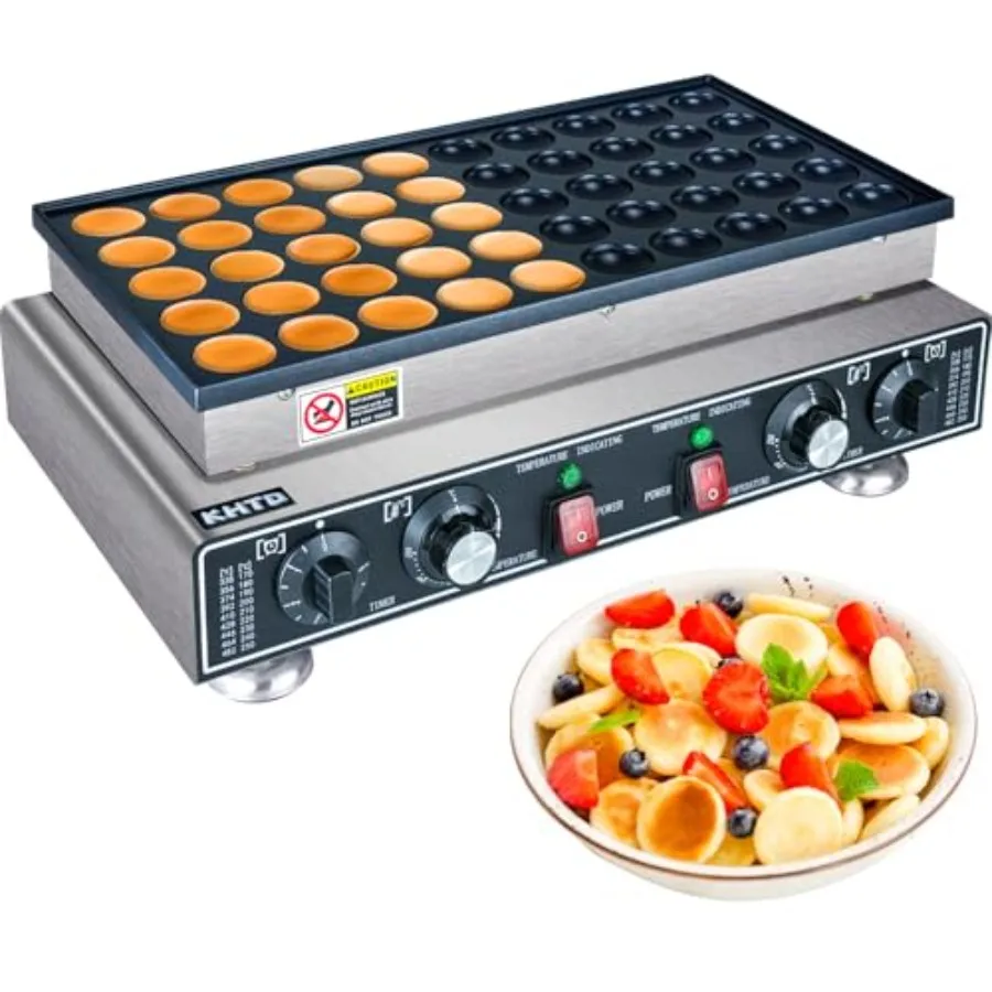 Mini Pancake Maker Machine for home and restaurant use, nonstick aluminum alloy body, black color, dual thermostats and timers
Mini Pancake Maker Machine for home and restaurant use, nonstick aluminum alloy body, black color, dual thermostats and timers