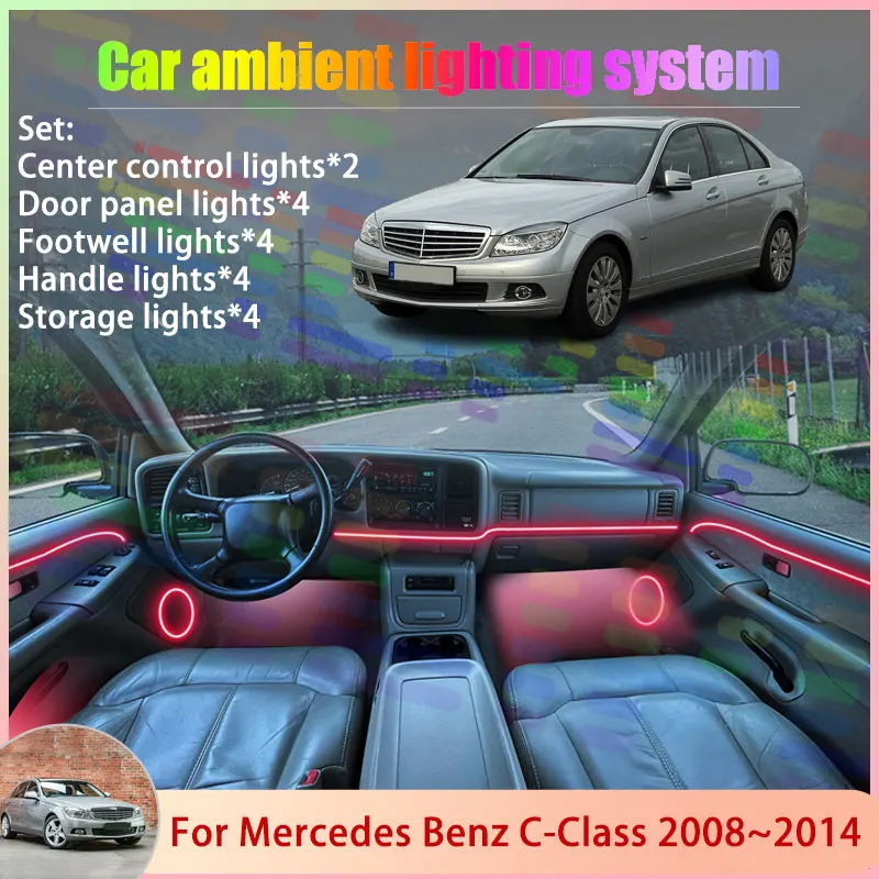 For Mercedes Benz C-Class MK3 3th W204 2008~2014 2/18 in 1 Car Atmosphere Light Lamp RGB Shade Ensemble Streamer Atmosphere Set
For Mercedes Benz C-Class MK3 3th W204 2008~2014 2/18 in 1 Car Atmosphere Light Lamp RGB Shade Ensemble Streamer Atmosphere Set