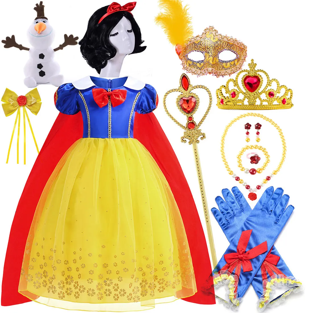2026 Girls Summer Festival Carnival Cosplay Snow White Classic Yellow Short Sleeve Snow White Princess Dress + Cape Set 2-10T
2026 Girls Summer Festival Carnival Cosplay Snow White Classic Yellow Short Sleeve Snow White Princess Dress + Cape Set 2-10T