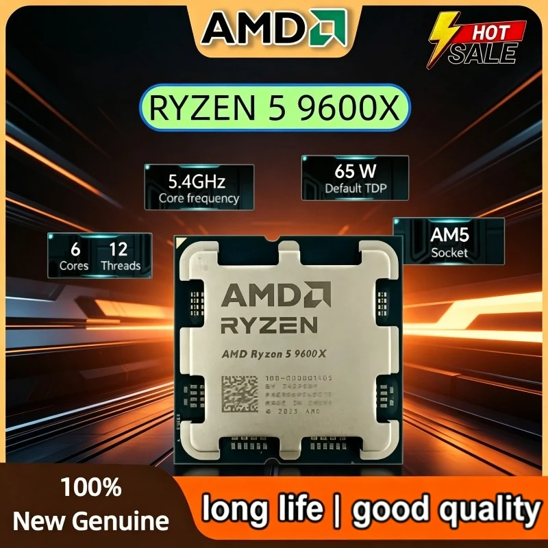 AMD Ryzen 5 9600X 5.4GHz 6-Core 12-Thread NEW DDR5 L3=32M Processor 65W R5 9600X Socket AM5 4NM
AMD Ryzen 5 9600X 5.4GHz 6-Core 12-Thread NEW DDR5 L3=32M Processor 65W R5 9600X Socket AM5 4NM