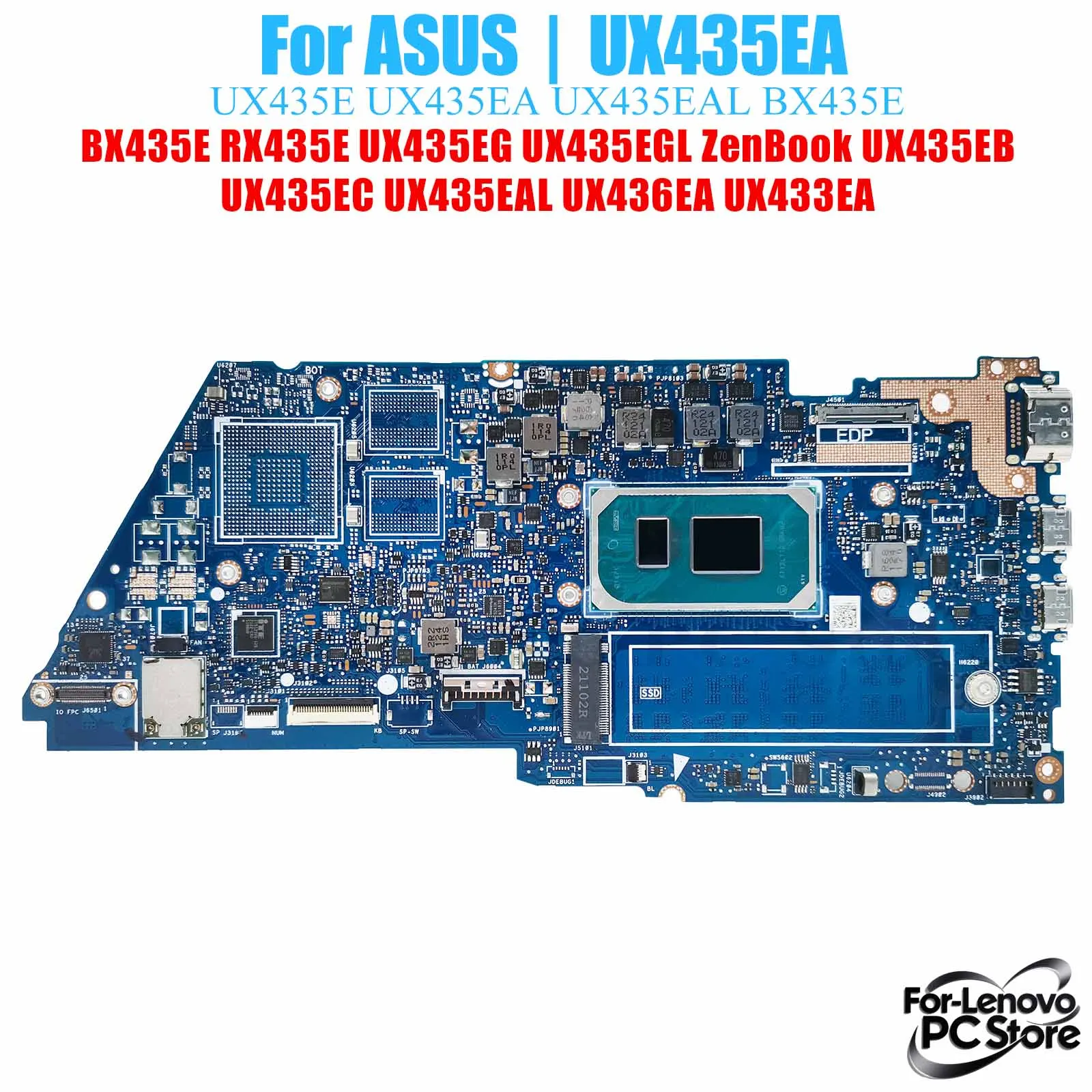 UX435EA для ASUS ZenBook BX435E UX435E UX435E UX435EAR UX436EA Материнская плата для ноутбука
UX435EA для ASUS ZenBook BX435E UX435E UX435E UX435EAR UX436EA Материнская плата для ноутбука