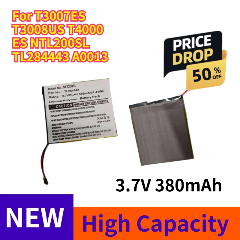 380mAh for T3007ES T3008US T4000 ES NTL200SL TL284443 A0013 Battery
380mAh for T3007ES T3008US T4000 ES NTL200SL TL284443 A0013 Battery
