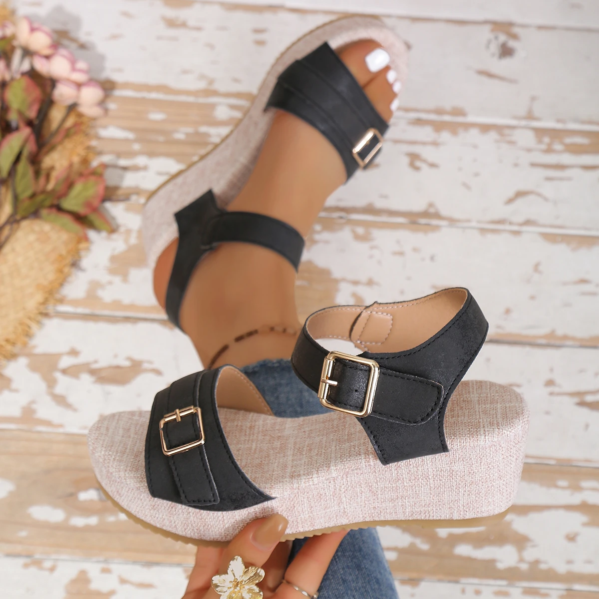 Summer Women Wedge Sandals 2026 New Non-slip Peep Toe Platform Shoes Rubber Sole Buckle Elegant Shoes Woman Sandalias De Mujer
Summer Women Wedge Sandals 2026 New Non-slip Peep Toe Platform Shoes Rubber Sole Buckle Elegant Shoes Woman Sandalias De Mujer