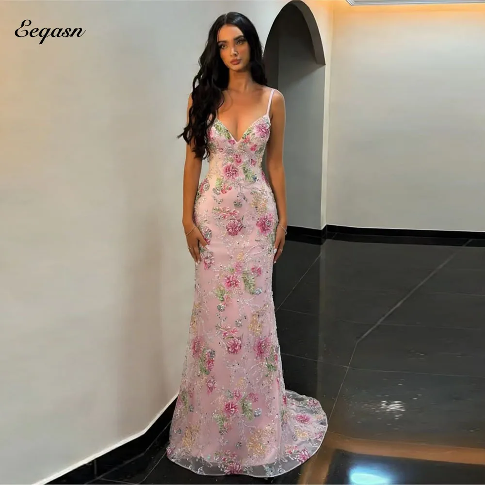 Eeqasn Elegant Evening Dresses Pink Long Mermaid Vestido De Festa Spaghetti Straps Women's Wedding Party Attire Prom Customized
Eeqasn Elegant Evening Dresses Pink Long Mermaid Vestido De Festa Spaghetti Straps Women's Wedding Party Attire Prom Customized