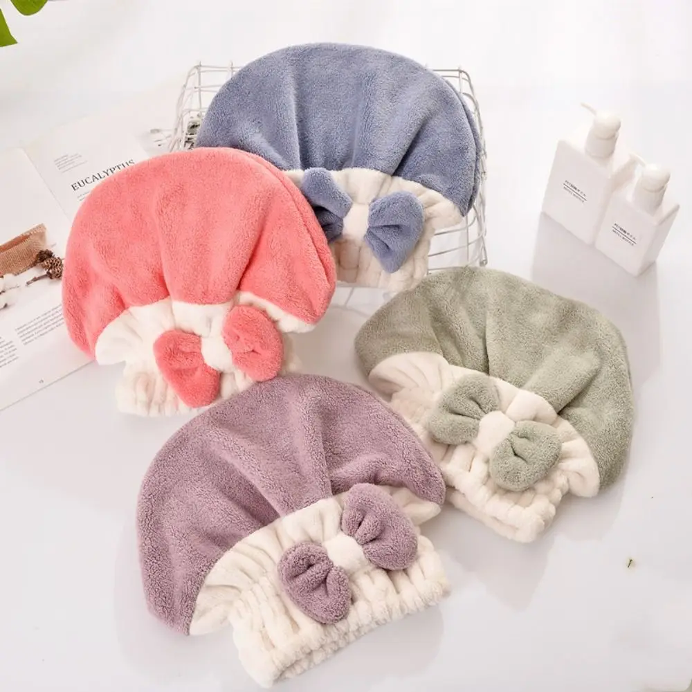 Coral Velvet Shower Cap Portable Super Absorbent Bonnets Dry Hair Towel Bath Accessories Bow Quick-drying Hair Cap Women
Coral Velvet Shower Cap Portable Super Absorbent Bonnets Dry Hair Towel Bath Accessories Bow Quick-drying Hair Cap Women