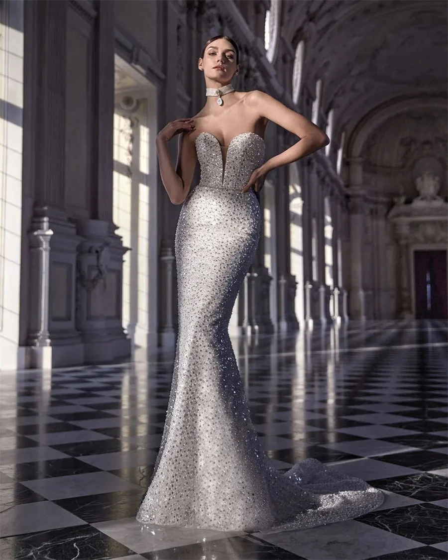 Customized Sweetheart Sleeveless High Quality Lace Mermaid Wedding Dress Backless Zipper Custom Bridal Gowns vestido de novia
Customized Sweetheart Sleeveless High Quality Lace Mermaid Wedding Dress Backless Zipper Custom Bridal Gowns vestido de novia