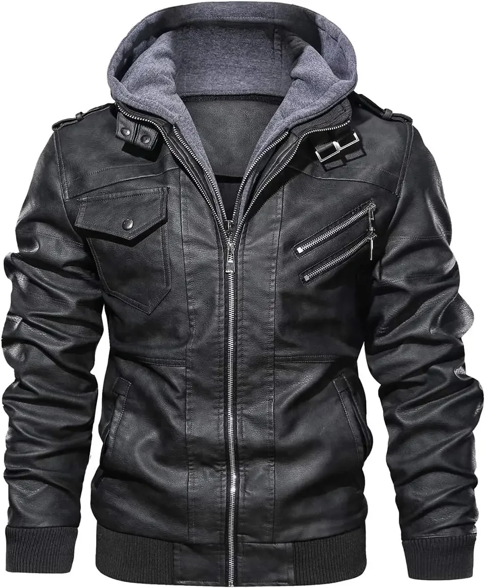 Men Winter Vintage Motorcycle Coat Biker Leather Jacket Windproof Warm Casual Jacket Removable Hood Winter Pilot Leather Jackets
Men Winter Vintage Motorcycle Coat Biker Leather Jacket Windproof Warm Casual Jacket Removable Hood Winter Pilot Leather Jackets