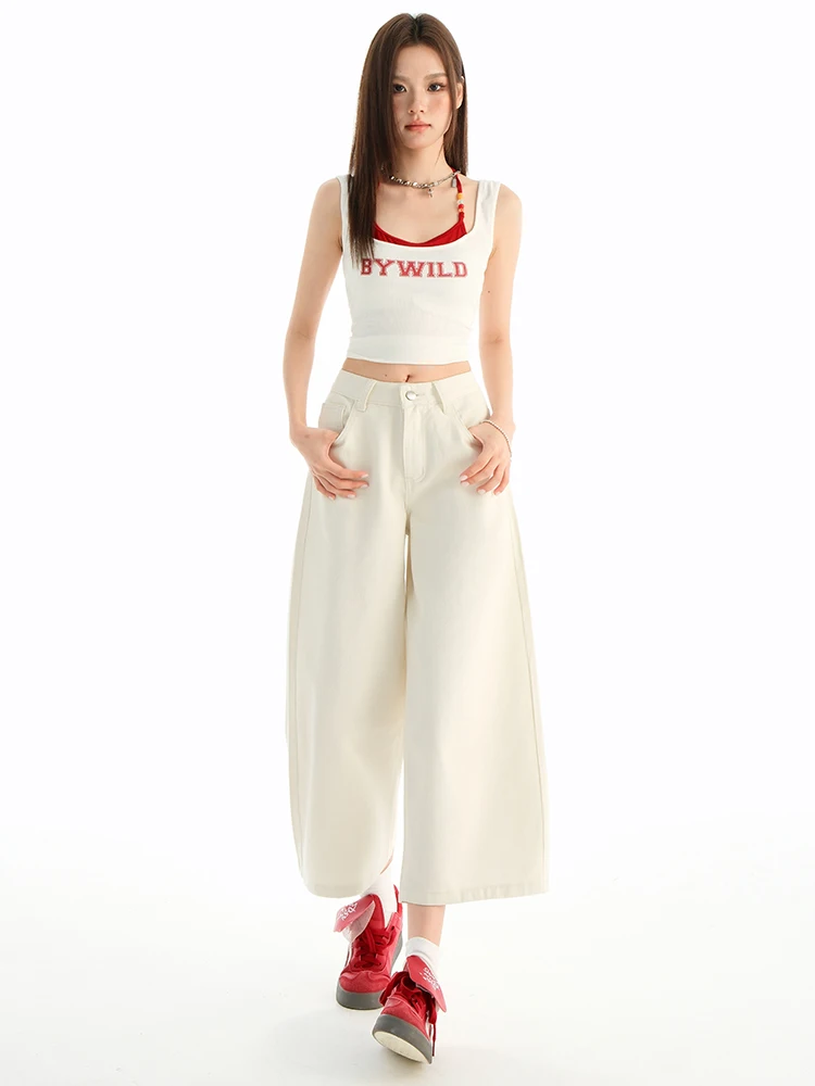High Waist Straight Leg Denim Jeans Women's Loose Slimming Lazy Wide Leg Nine Point Pants Summer Season Light Color
High Waist Straight Leg Denim Jeans Women's Loose Slimming Lazy Wide Leg Nine Point Pants Summer Season Light Color