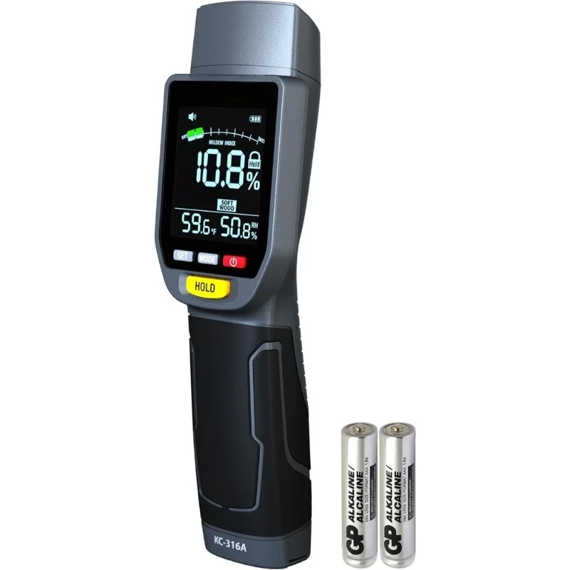 Non-invasive Moisture Meter Pinless Humidity Sensor for Drywall Gypsum Board Cement Board Cork Hardwood Mildew Index
Non-invasive Moisture Meter Pinless Humidity Sensor for Drywall Gypsum Board Cement Board Cork Hardwood Mildew Index