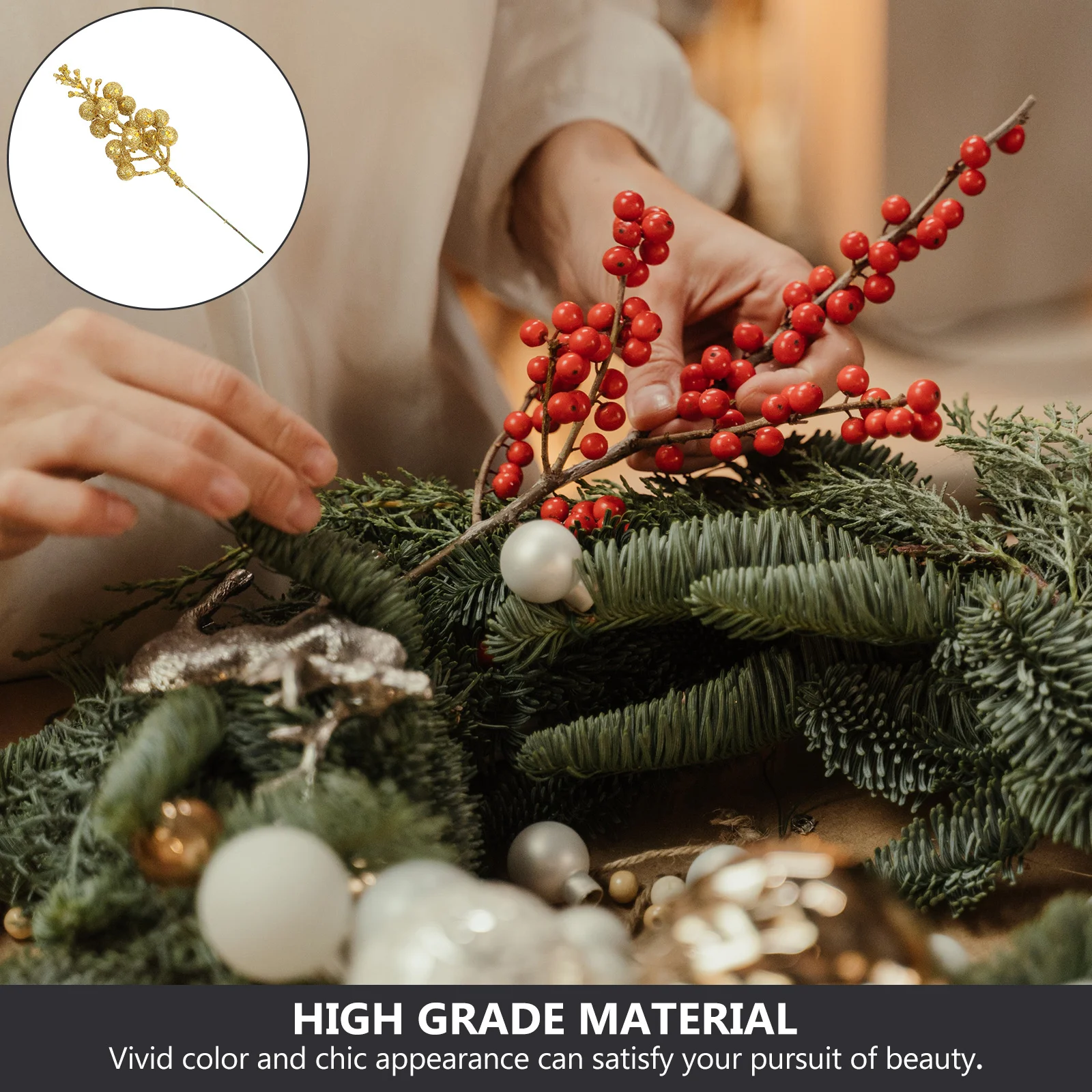 20Pcs Simulation Berry Branch Artificial Berry Decor Christmas Ornament Party Decoration DIY Flower Arrangement Supplies
20Pcs Simulation Berry Branch Artificial Berry Decor Christmas Ornament Party Decoration DIY Flower Arrangement Supplies