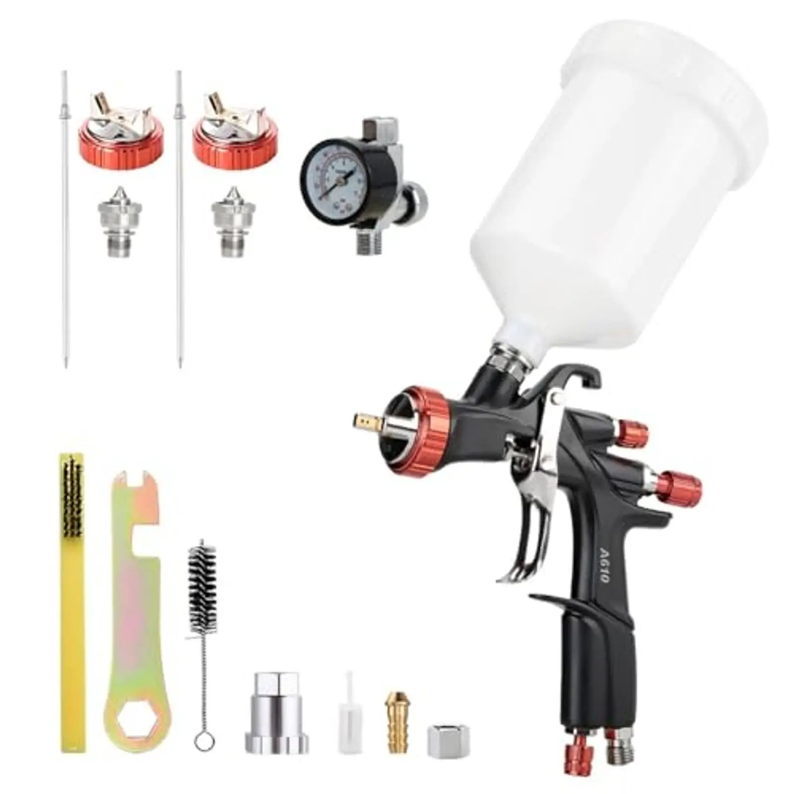 Air Spray Gun LVLP, 1.3/1.5/1.7mm Nozzles Set with Air Regulator, Automotive Car Paint Gun, for House Furniture Varnish Top Coat
Air Spray Gun LVLP, 1.3/1.5/1.7mm Nozzles Set with Air Regulator, Automotive Car Paint Gun, for House Furniture Varnish Top Coat