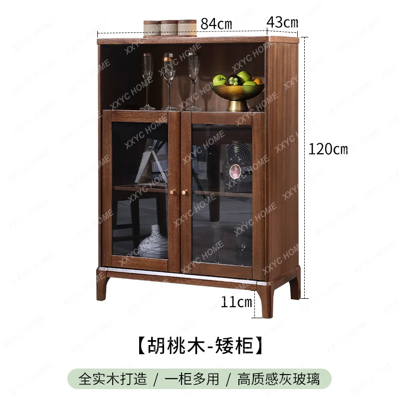 All solid wood household glass door living room wall storage low cabinet walnut TV cabinet
All solid wood household glass door living room wall storage low cabinet walnut TV cabinet
