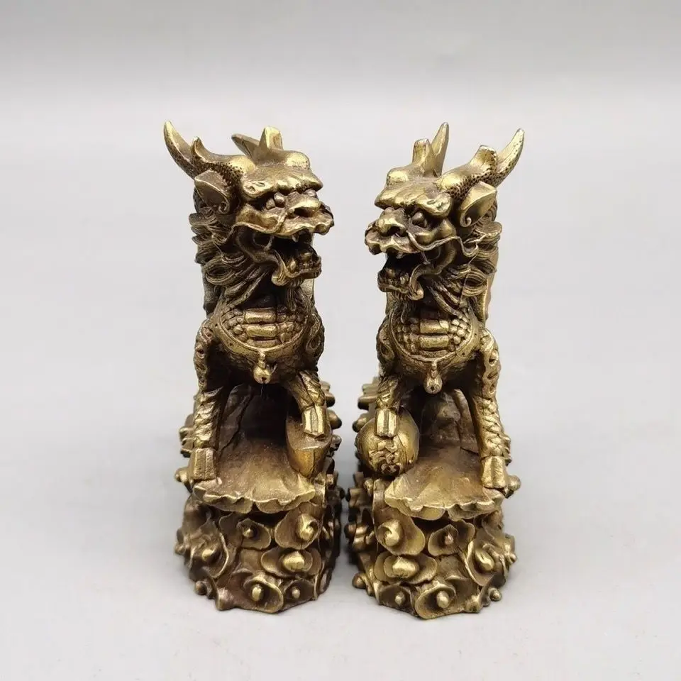 a pair Copper Lucky Yuanbao kylin Statue Kylin mythical beast Statue Office Home Decor Gift for Desk Ornament
a pair Copper Lucky Yuanbao kylin Statue Kylin mythical beast Statue Office Home Decor Gift for Desk Ornament