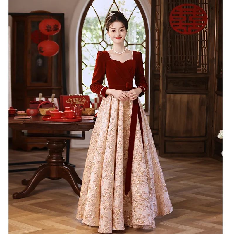Wine Red Formal Prom Dresses Long Sleeve Sweetheart Neck Women Formal Evening Dress Engagement Party Dress Formal Occasion Gown
Wine Red Formal Prom Dresses Long Sleeve Sweetheart Neck Women Formal Evening Dress Engagement Party Dress Formal Occasion Gown