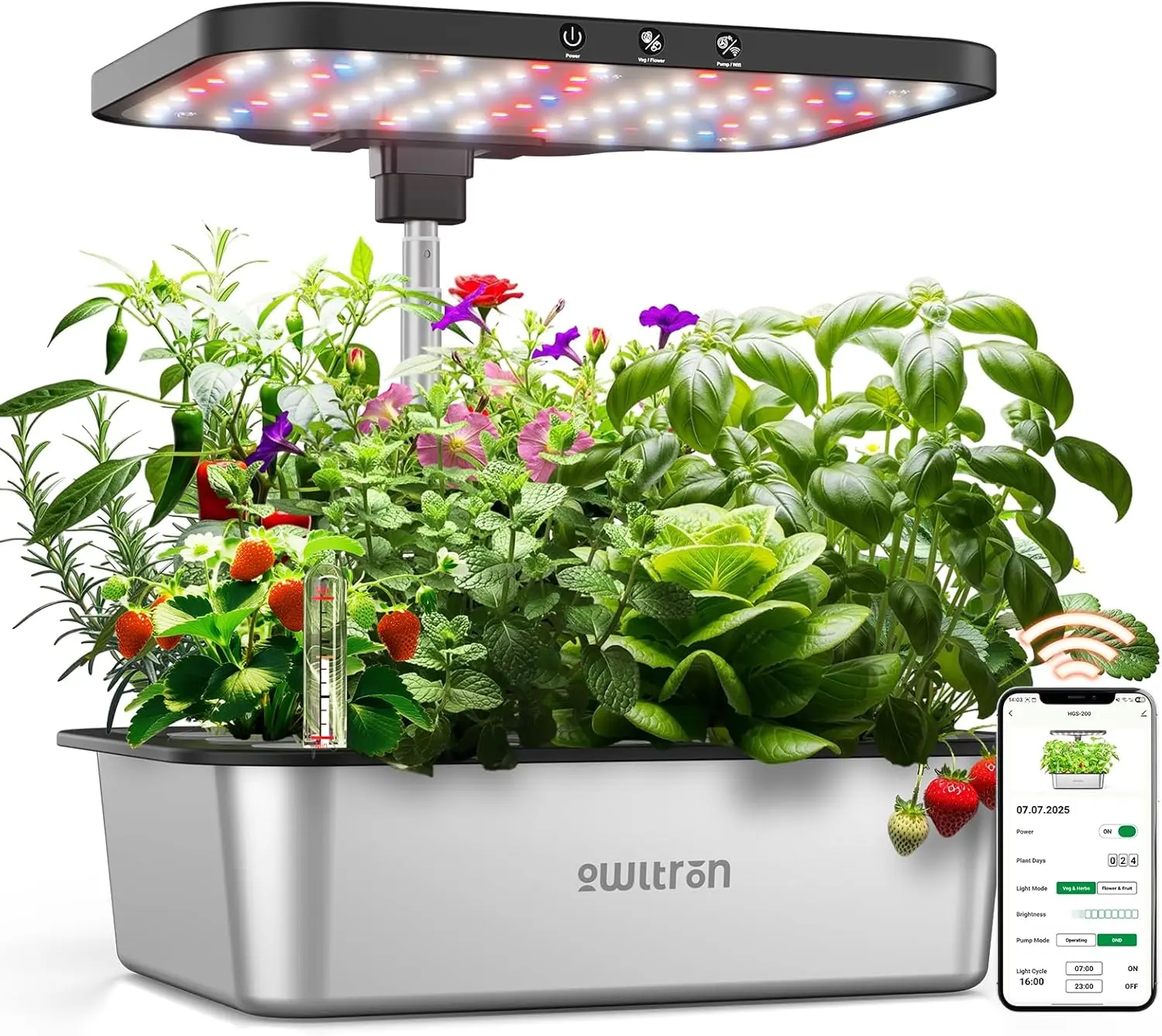 Smart Hydroponics Growing System Kit 15 Pods Indoor Herb Garden with 36W LED Grow Light APP Control Up to 30
Smart Hydroponics Growing System Kit 15 Pods Indoor Herb Garden with 36W LED Grow Light APP Control Up to 30