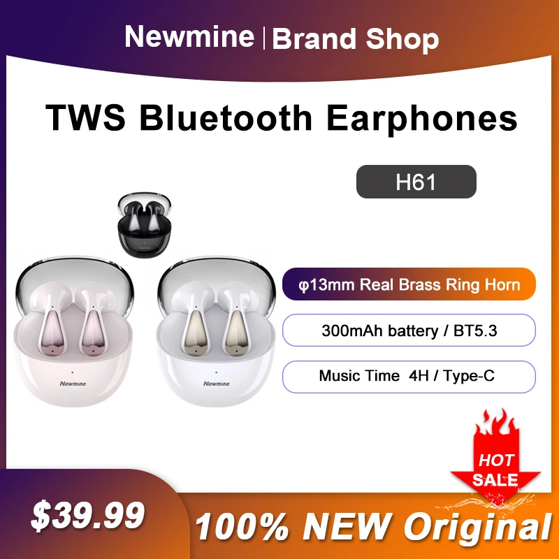 Newmine H61 Wireless Earphone Touch Control Sports Headphone HiFi Sound Quality Noise Cancelling Bluetooth 5.3 Headset
Newmine H61 Wireless Earphone Touch Control Sports Headphone HiFi Sound Quality Noise Cancelling Bluetooth 5.3 Headset