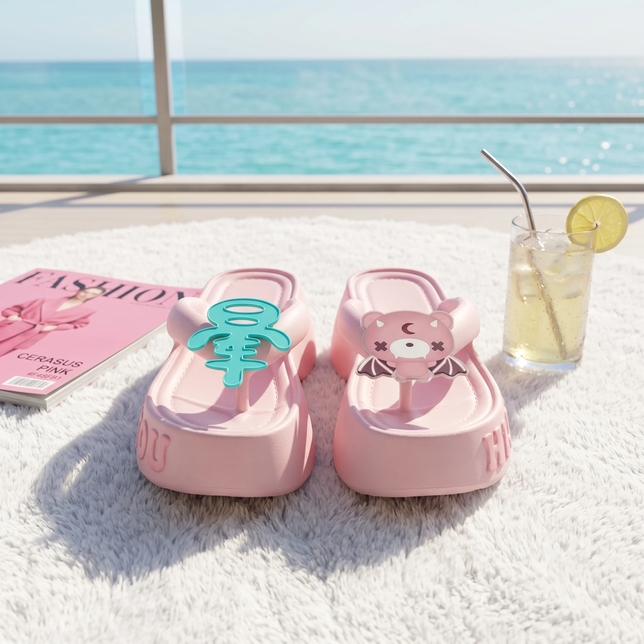 Cute Bear Patch Platform Flip Flops, Kawaii Wedge Heel Summer Slippers, Non-Slip Beach Slides for Women
Cute Bear Patch Platform Flip Flops, Kawaii Wedge Heel Summer Slippers, Non-Slip Beach Slides for Women