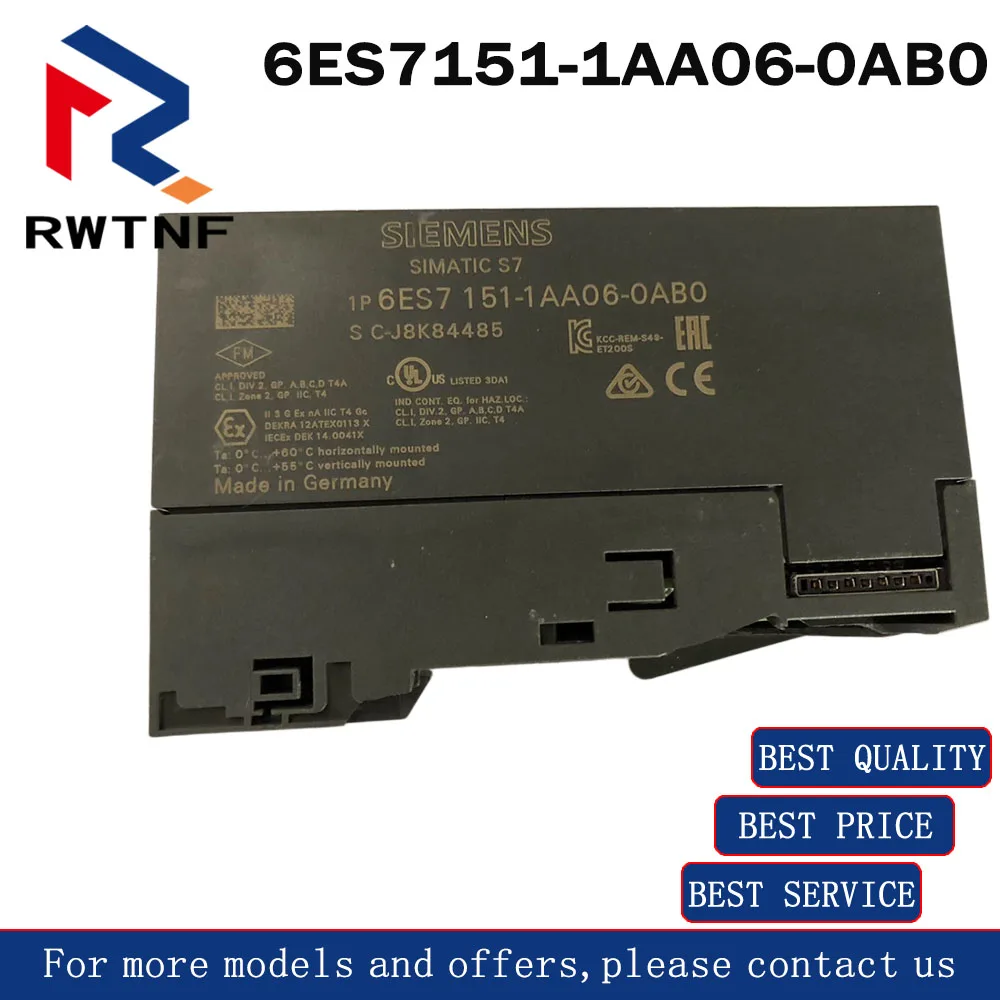 Brand New Genuine 6ES7151-1AA06-0AB0 SIEMENS ET200S7 module,100% original warehouse stock
Brand New Genuine 6ES7151-1AA06-0AB0 SIEMENS ET200S7 module,100% original warehouse stock