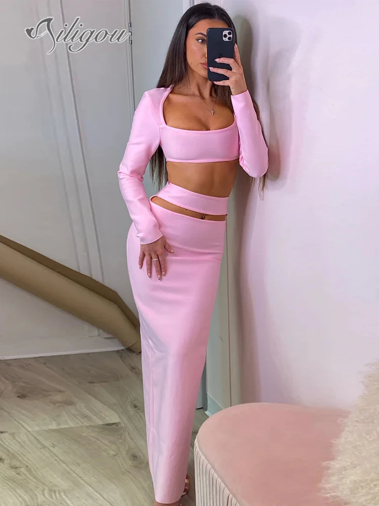 Ailigou 2023 Women'S Top Celebrity Two-Piece Long-Sleeved Jacket Tight Long Skirt Bandage Cut-Out Sexy Celebrity Party Set
Ailigou 2023 Women'S Top Celebrity Two-Piece Long-Sleeved Jacket Tight Long Skirt Bandage Cut-Out Sexy Celebrity Party Set