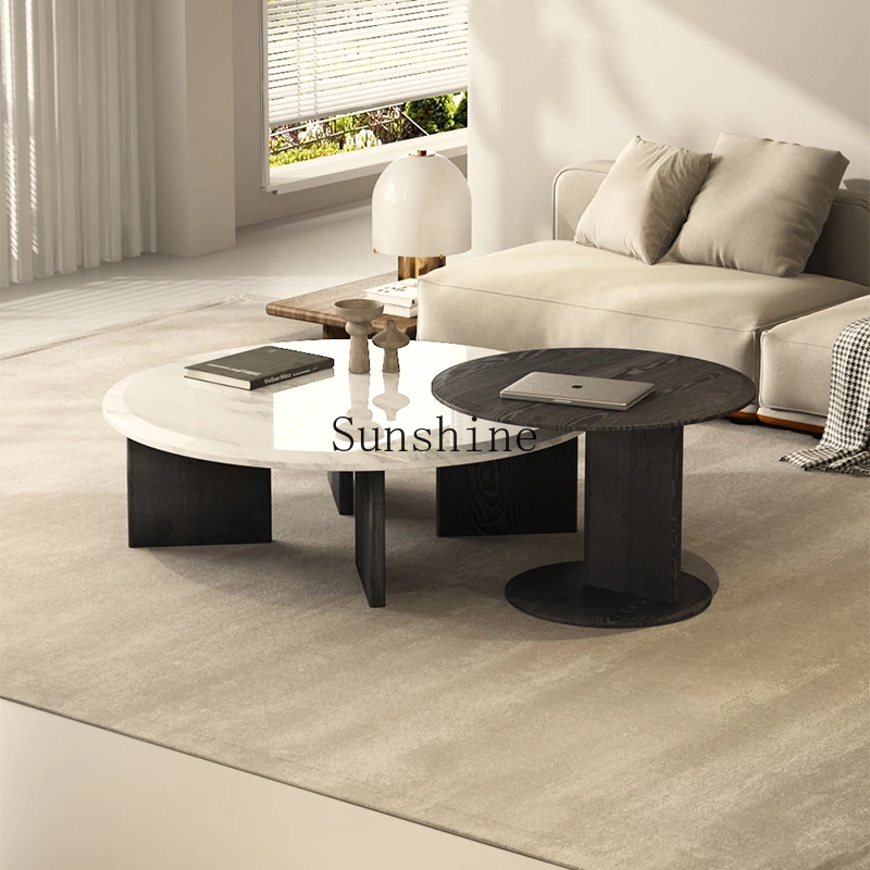 Italian minimalist natural luxury stone high-end simple living room home round coffee table
Italian minimalist natural luxury stone high-end simple living room home round coffee table