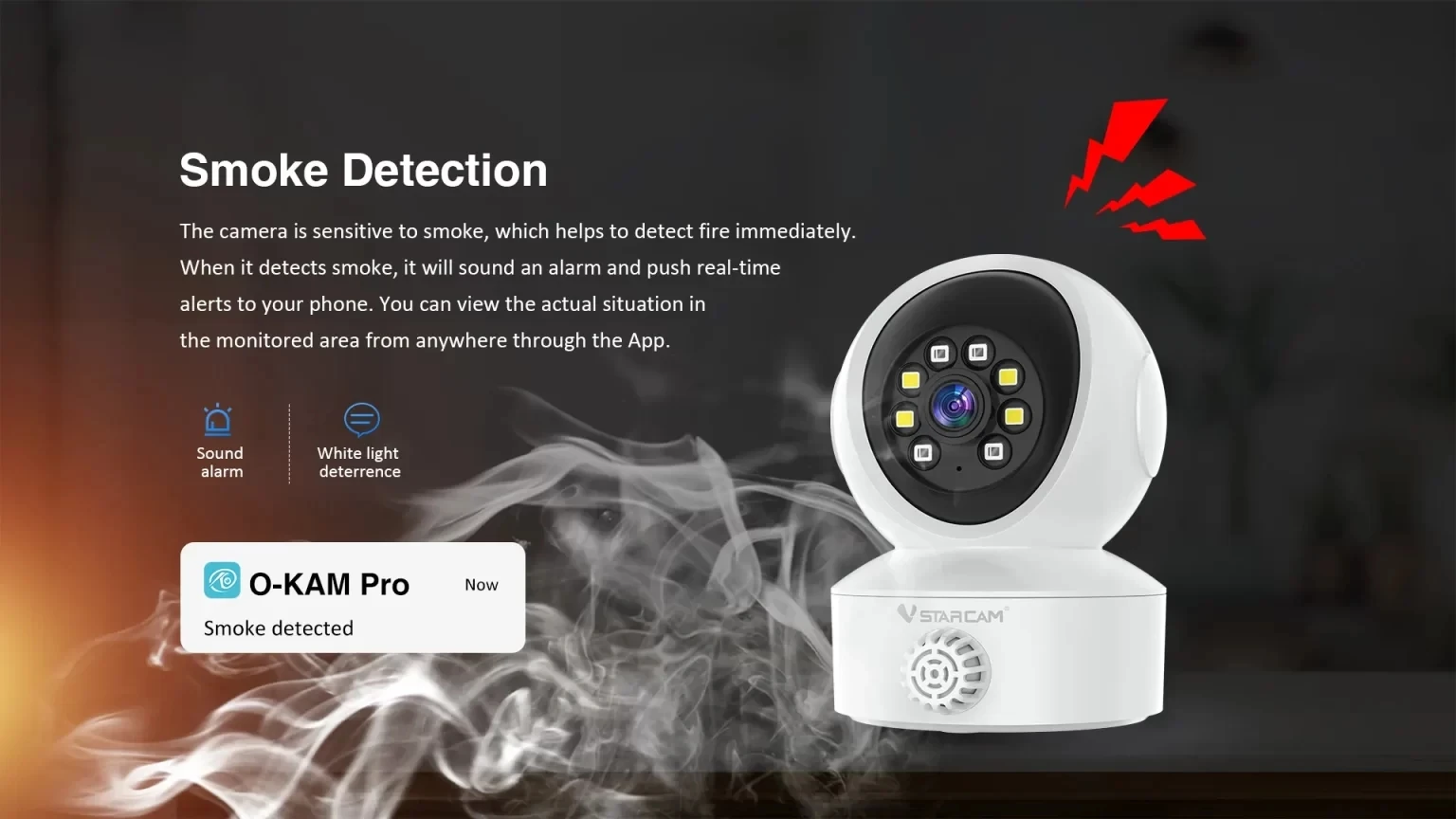 Vstarcam 3MP 1296P O-Kam APP Smoke Alarm IP Camera Full Color Combustiable Gas Detector Home Security CCTV Baby Monitor
Vstarcam 3MP 1296P O-Kam APP Smoke Alarm IP Camera Full Color Combustiable Gas Detector Home Security CCTV Baby Monitor