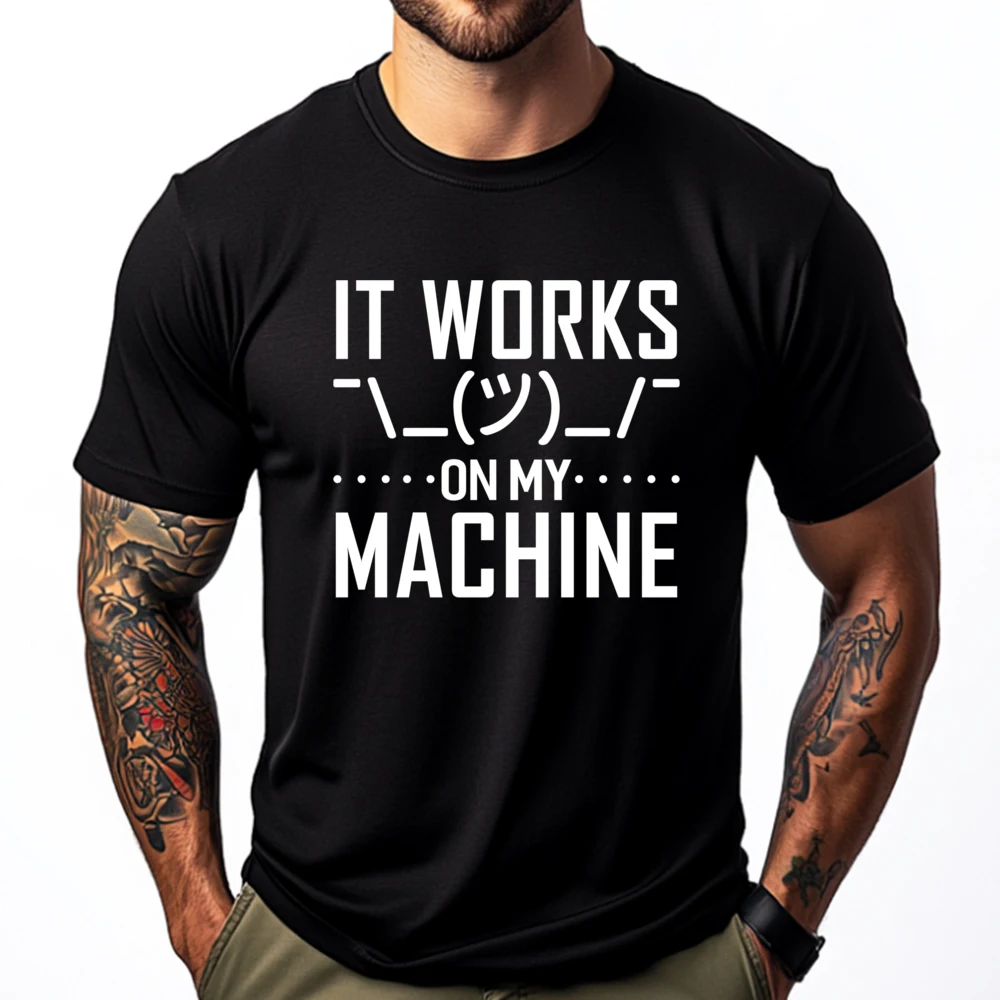 It Works On My Machine Programming Computer Graphic Tee Cotton Oversized T Shirt Men Birthday Gift Loose
It Works On My Machine Programming Computer Graphic Tee Cotton Oversized T Shirt Men Birthday Gift Loose