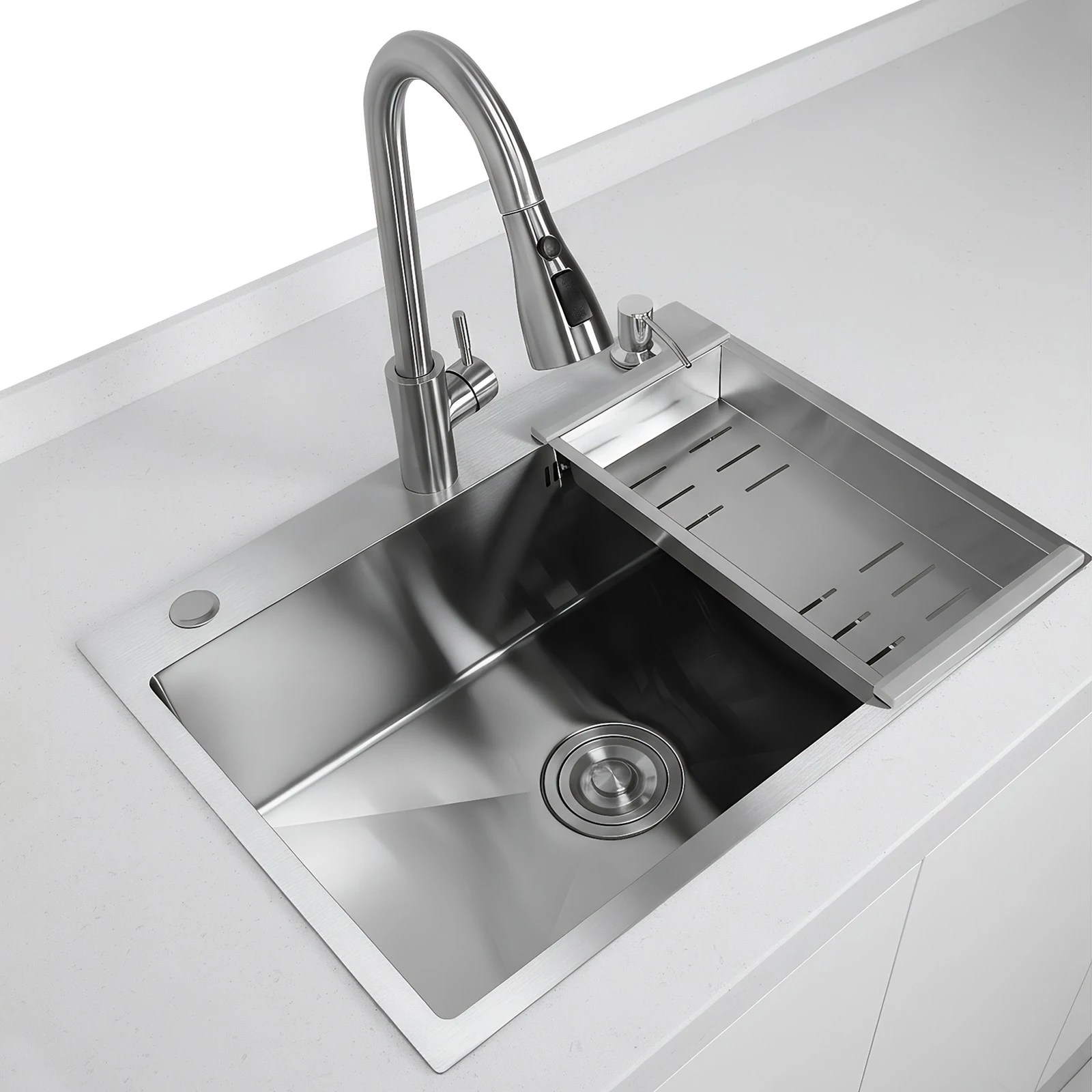 Single Bowl Kitchen Sink Drop-In Household Dishwasher Sinks with Faucet Multifunctional Sink for Workstation and Prep Kitchen
Single Bowl Kitchen Sink Drop-In Household Dishwasher Sinks with Faucet Multifunctional Sink for Workstation and Prep Kitchen