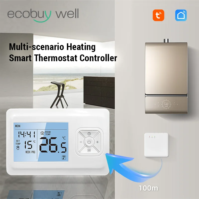 Tuya Smart Wifi Boiler Thermostat Wireless Room Thermostats Wifi Battery Operated Gas Boiler Water Heating Alexa Google Home 
Tuya Smart Wifi Boiler Thermostat Wireless Room Thermostats Wifi Battery Operated Gas Boiler Water Heating Alexa Google Home