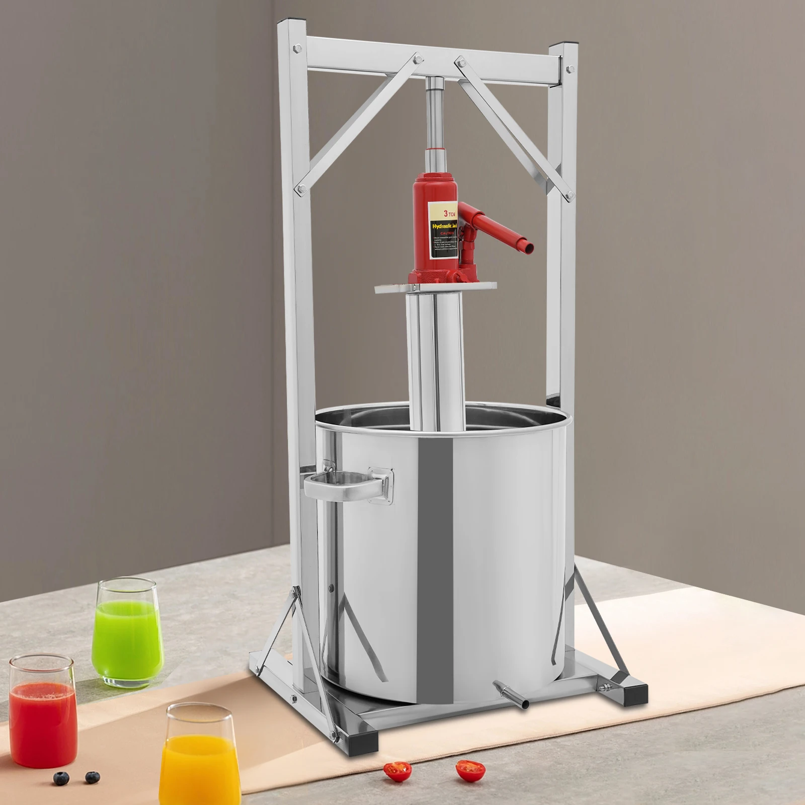 3T 36L/9.51Gallon Fruit Wine Press, Stainless Steel Hydraulic Jack Press Extractor, Stainless Steel Fruit Wine Press
3T 36L/9.51Gallon Fruit Wine Press, Stainless Steel Hydraulic Jack Press Extractor, Stainless Steel Fruit Wine Press