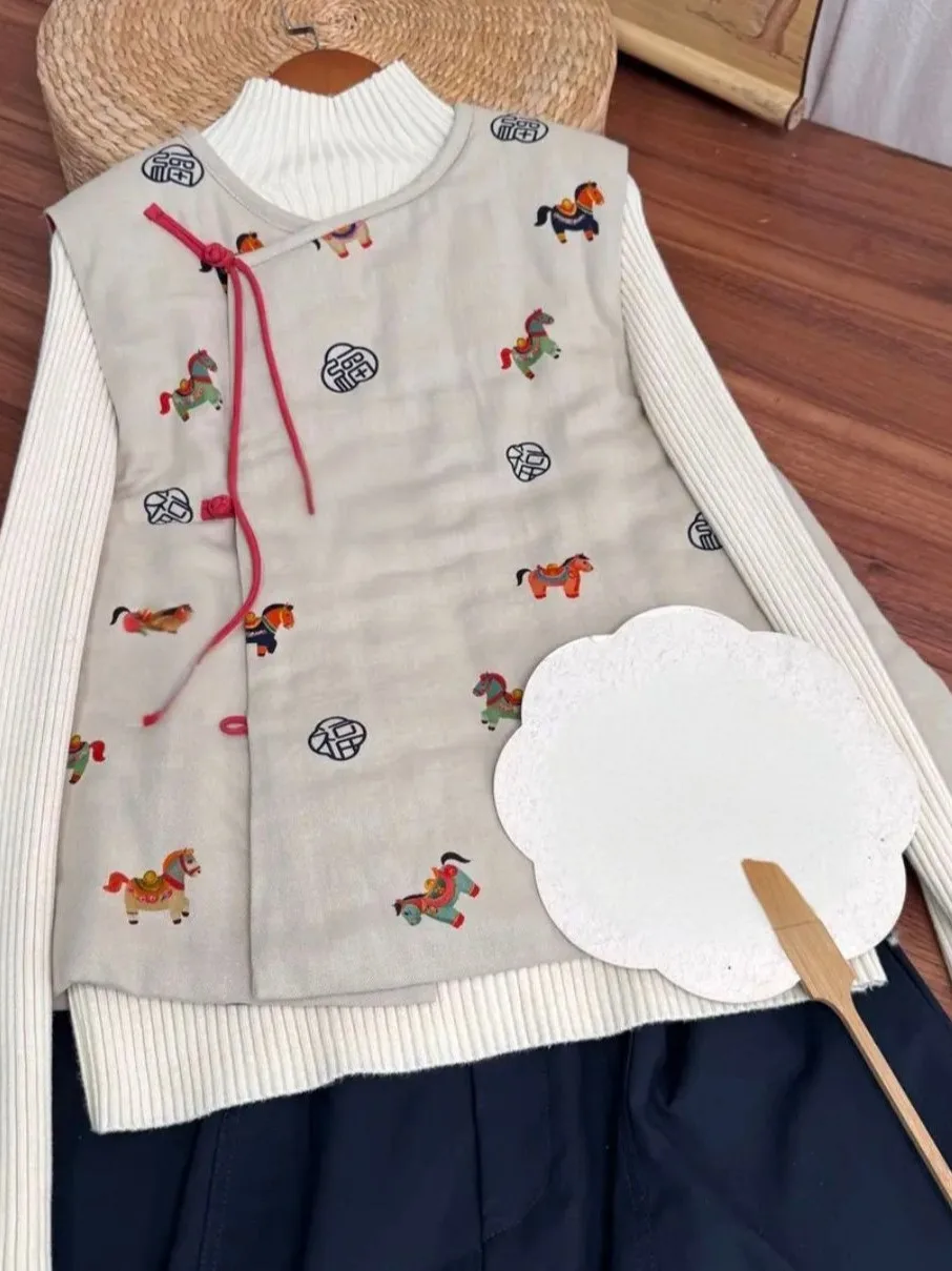 Ele Aosphere Cotton Liner Printed Vest High Collar Button up Chinese Sle Women's Jaet Linen Material Regular Fit
Ele Aosphere Cotton Liner Printed Vest High Collar Button up Chinese Sle Women's Jaet Linen Material Regular Fit