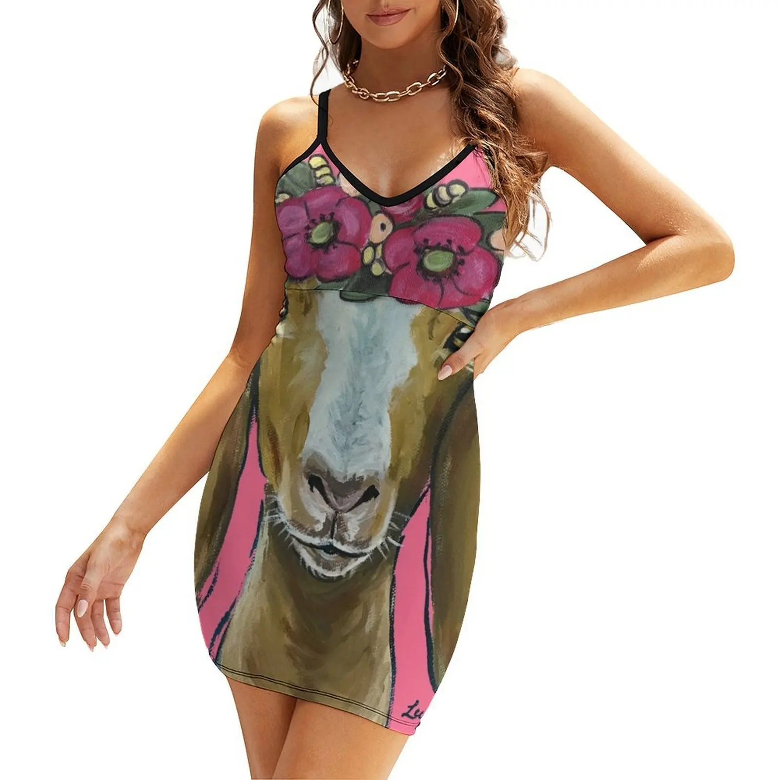 Flower Crown Goat Art Sling Dress dress summer Clothing elegant dresses for women Dresses for wedding party
Flower Crown Goat Art Sling Dress dress summer Clothing elegant dresses for women Dresses for wedding party