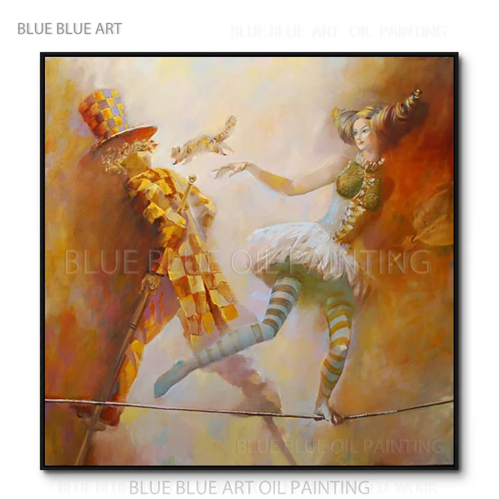 Talent Artist Hand-painted Modern Wall Art Circus Oil Painting on Canvas Handmade Lady Lightrope Walk Acrylic Painting for Home
Talent Artist Hand-painted Modern Wall Art Circus Oil Painting on Canvas Handmade Lady Lightrope Walk Acrylic Painting for Home