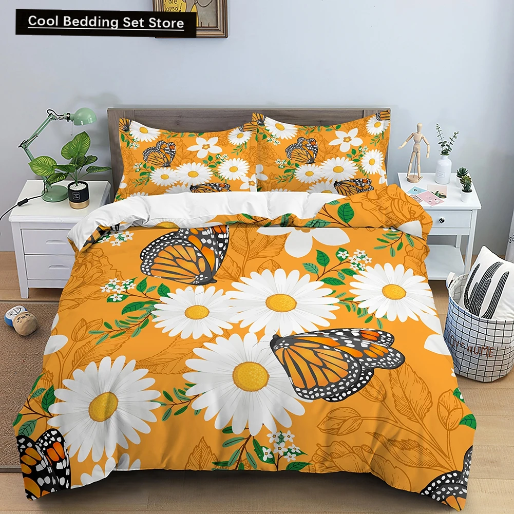 Daisy King Queen Duvet Cover Flowers Butterfly Bedding Set for Kids Teens Adults White Floral Theme 2/3pcs Polyester Quilt Cover
Daisy King Queen Duvet Cover Flowers Butterfly Bedding Set for Kids Teens Adults White Floral Theme 2/3pcs Polyester Quilt Cover