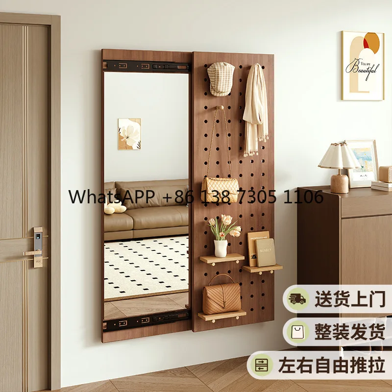 Solid Wood Sliding Full Length Mirror Wall Mounted Hidden Dressing Mirror for Home Entryway Space Saving Design
Solid Wood Sliding Full Length Mirror Wall Mounted Hidden Dressing Mirror for Home Entryway Space Saving Design