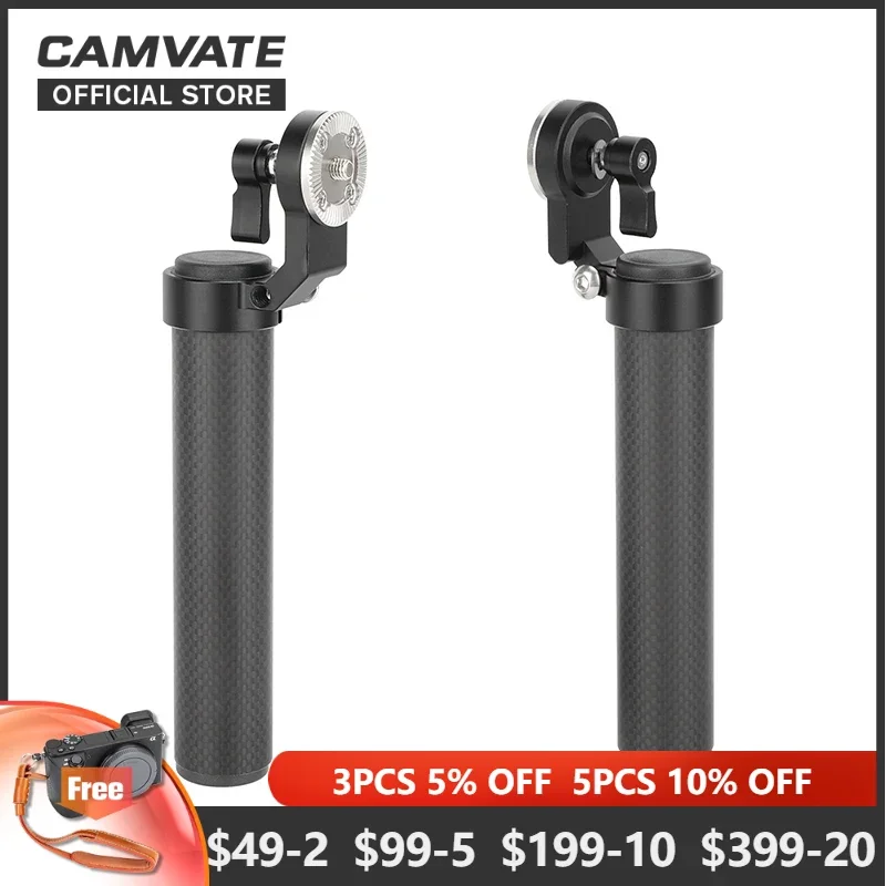 CAMVATE Carbon Fiber Camera Handgrip with ARRI-Style M6 Rosette Mount For DSLR Monitor Cage Shoulder Mount Handheld Rig A Pair
CAMVATE Carbon Fiber Camera Handgrip with ARRI-Style M6 Rosette Mount For DSLR Monitor Cage Shoulder Mount Handheld Rig A Pair