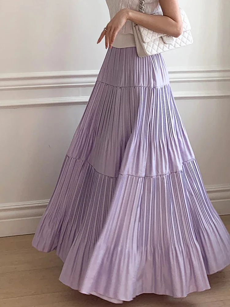Elegant Women's Skirt 2025 New Fashion Elastic Waist Loose Big Umbrella Long Skirts Solid Color Folding Clothes 2DC1394
Elegant Women's Skirt 2025 New Fashion Elastic Waist Loose Big Umbrella Long Skirts Solid Color Folding Clothes 2DC1394