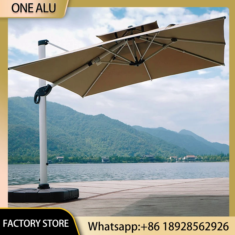 3m Luxury Aluminum Solar LED Patio Umbrella Heavy Duty Offset Cantilever Garden Parasol Large Outdoor Beach Sunshade with Light
3m Luxury Aluminum Solar LED Patio Umbrella Heavy Duty Offset Cantilever Garden Parasol Large Outdoor Beach Sunshade with Light