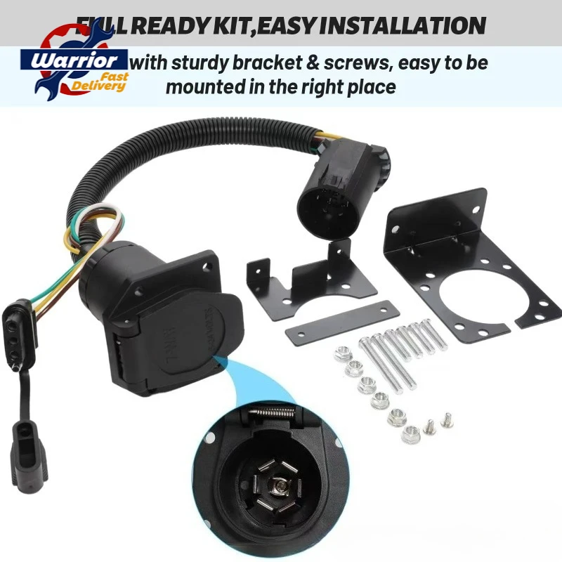 55664 40955 American 4-pin + 7-pin Trailer Wiring Harness with Original Car 7-pin Connector, Total Length 49cm
55664 40955 American 4-pin + 7-pin Trailer Wiring Harness with Original Car 7-pin Connector, Total Length 49cm