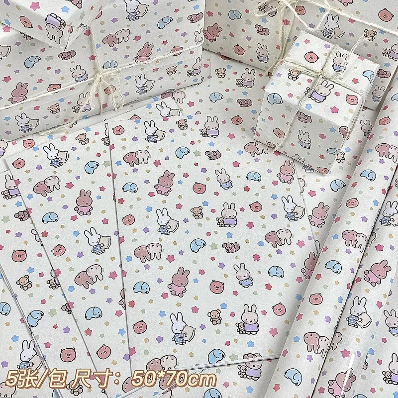 New Kawaii MiffyStar Elephant Rabbit Gift Packaging Paper Birthday Packaging Festival Gift Girl Boy Gift Packaging Paper 5PCS
New Kawaii MiffyStar Elephant Rabbit Gift Packaging Paper Birthday Packaging Festival Gift Girl Boy Gift Packaging Paper 5PCS