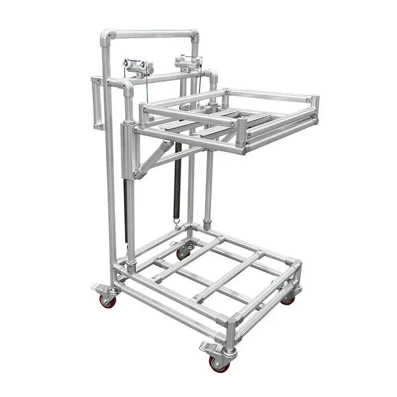 Automatic lifting spring car aluminum wire rod third generation alloy lean tube powerless low cost material lifting frame
Automatic lifting spring car aluminum wire rod third generation alloy lean tube powerless low cost material lifting frame