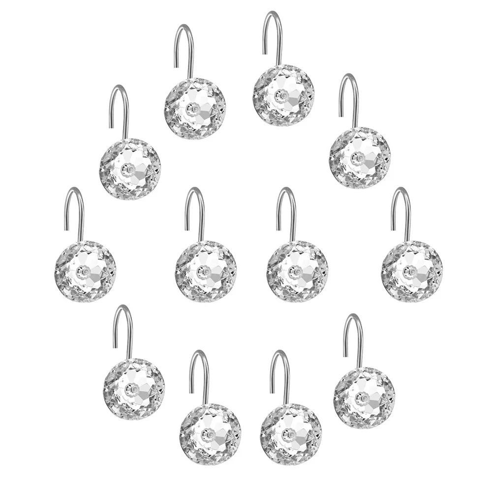 12 Pcs Curtain Hooks Clear Diamond Stainless Steel Bath Hardware Easy Install Shower Curtain Hooks Decorative Accessories
12 Pcs Curtain Hooks Clear Diamond Stainless Steel Bath Hardware Easy Install Shower Curtain Hooks Decorative Accessories