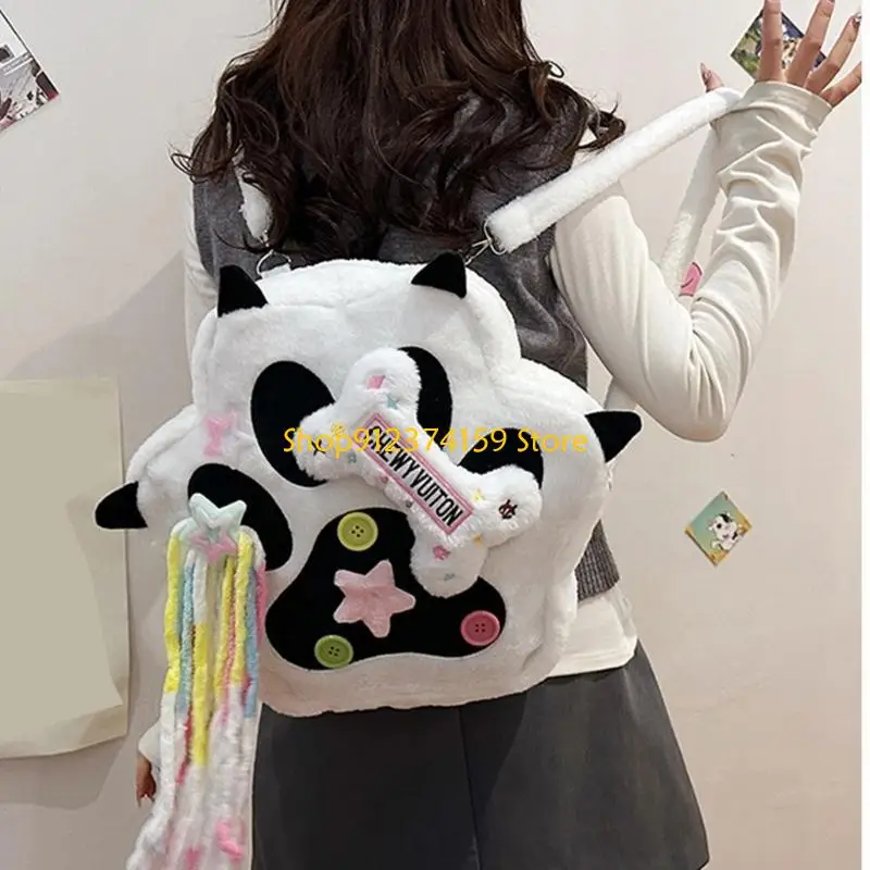 G5AE Sweet Star Tassels Backpacks Plush Shoulder Bag Lovely Cats Paws Shaped Backpack Japanese Styles Crossbody Bag
G5AE Sweet Star Tassels Backpacks Plush Shoulder Bag Lovely Cats Paws Shaped Backpack Japanese Styles Crossbody Bag
