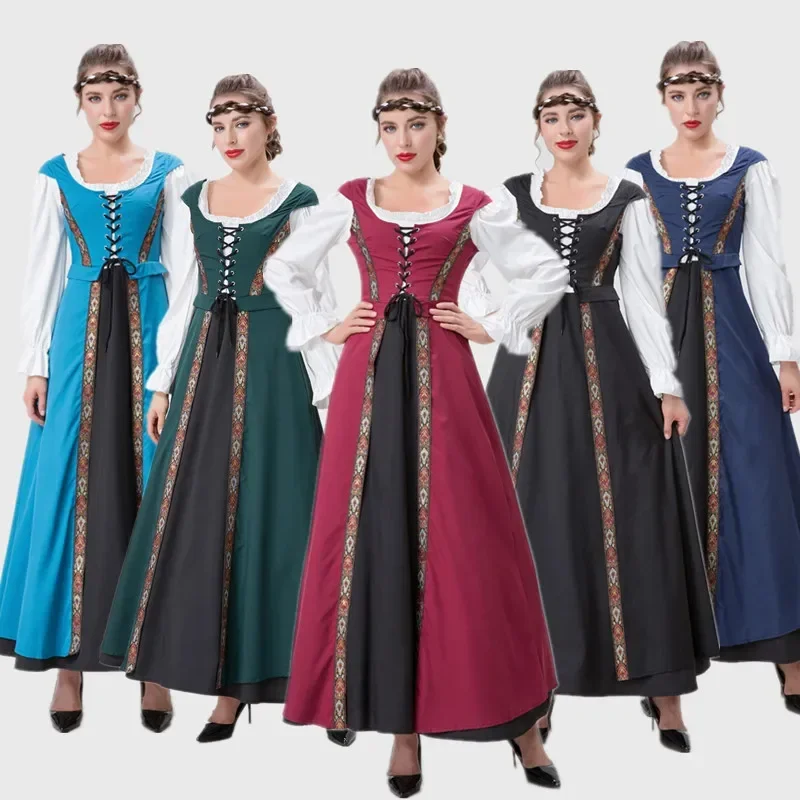 Medieval Renaissance Square Collar Waist Two Piece Dress Retro Court Drama Costume
Medieval Renaissance Square Collar Waist Two Piece Dress Retro Court Drama Costume