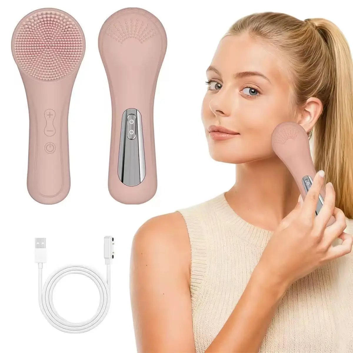 6 Speeds Facial Cleansing Brush Made with Soft Silicone Waterproof Vibrating Face Brush for Deep Cleansing Gentle Massaging
6 Speeds Facial Cleansing Brush Made with Soft Silicone Waterproof Vibrating Face Brush for Deep Cleansing Gentle Massaging