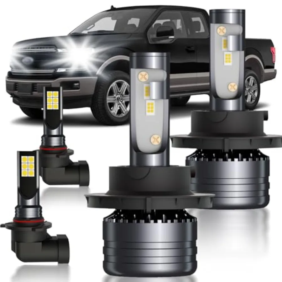 for Ford F150 2004-2014 LED Bulbs Combo: 4pcs Super Bright White High/Low Beam Fog Lights Automotive Grade Aluminum Housing 600
for Ford F150 2004-2014 LED Bulbs Combo: 4pcs Super Bright White High/Low Beam Fog Lights Automotive Grade Aluminum Housing 600