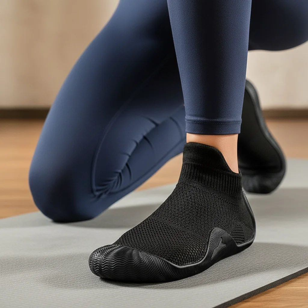 Минималистичные туфли-носки босиком, нескользящие вязаные туфли для йоги для пилатеса в помещении, домашних тренировок и упражнений на полу
Минималистичные туфли-носки босиком, нескользящие вязаные туфли для йоги для пилатеса в помещении, домашних тренировок и упражнений на полу